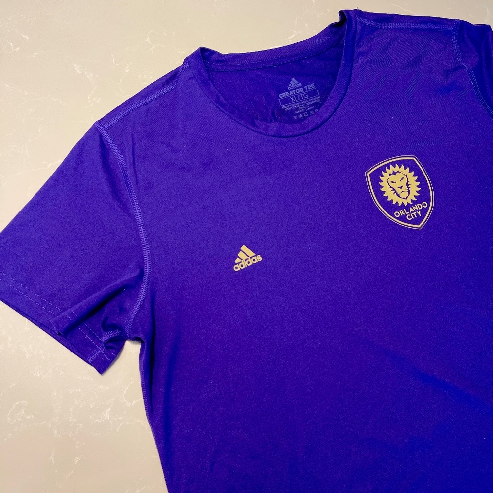 Adidas Creator Tee Orlando City Soccer Club Women’s XL Purple Dri-Fit Shirt